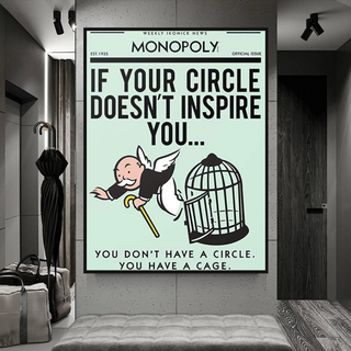 If Your Circle Doesn’t Inspire You: Monopoly Canvas Wall Art-GraffitiWallArt