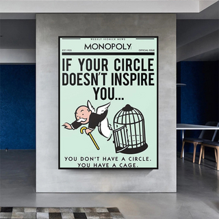 If Your Circle Doesn’t Inspire You: Monopoly Canvas Wall Art-GraffitiWallArt