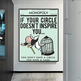 If Your Circle Doesn’t Inspire You: Monopoly Canvas Wall Art-GraffitiWallArt