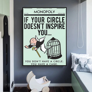 If Your Circle Doesn’t Inspire You: Monopoly Canvas Wall Art-GraffitiWallArt