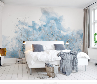 In the blue Tree Wallpaper Murals-GraffitiWallArt