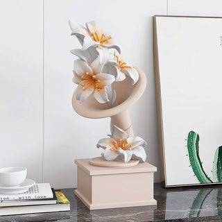 Interior Home Decoration Flower Statue Ornament-GraffitiWallArt