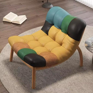 Italian Cow Leather Designer Lazy Chair-GraffitiWallArt