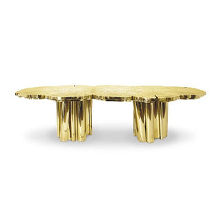 Italian Light Luxury Brass Dining Table-GraffitiWallArt