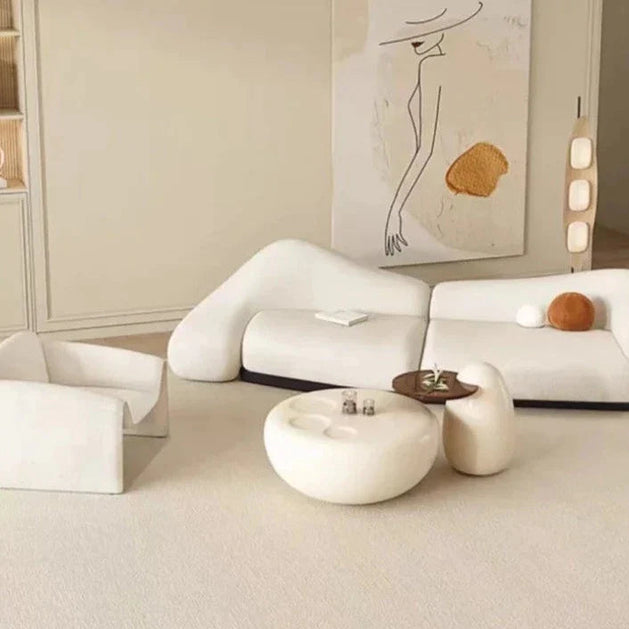 Italian minimalist Curved Sofa Set-GraffitiWallArt
