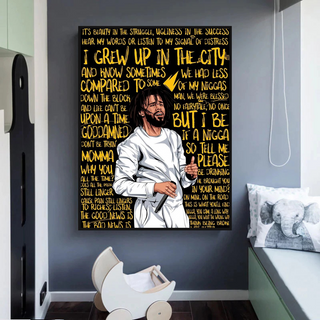 J Cole Singer Rapper Canvas Wall Art-GraffitiWallArt