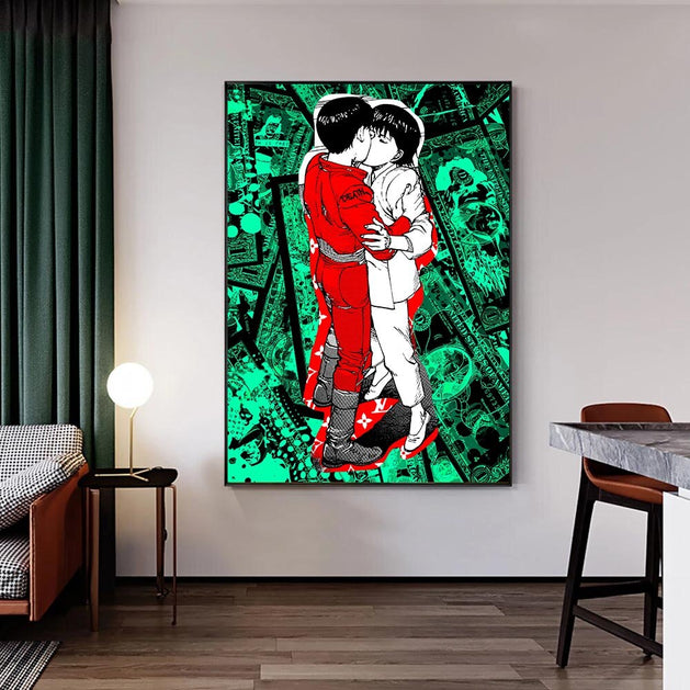 Japan Wall Art Kaneda & Kei Kiss Canvas Wall Art-GraffitiWallArt