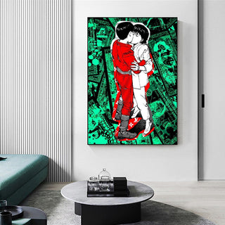 Japan Wall Art Kaneda & Kei Kiss Canvas Wall Art-GraffitiWallArt