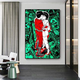 Japan Wall Art Kaneda & Kei Kiss Canvas Wall Art-GraffitiWallArt