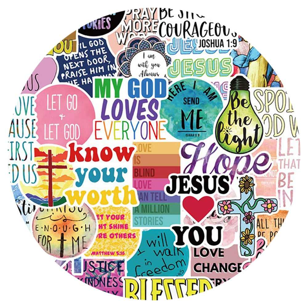 Jesus Christian Religion Stickers Pack - Famous Waterproof Bundle-GraffitiWallArt