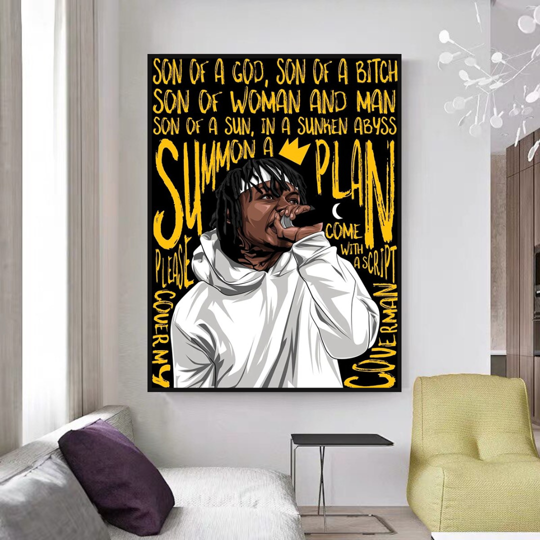 Jid J.I.D Rapper Singer Canvas Wall Art-GraffitiWallArt