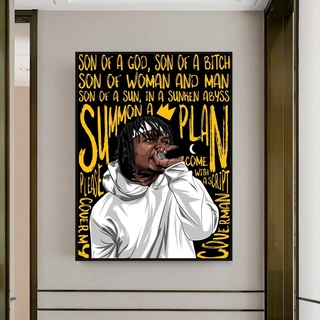 Jid J.I.D Rapper Singer Canvas Wall Art-GraffitiWallArt