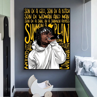 Jid J.I.D Rapper Singer Canvas Wall Art-GraffitiWallArt