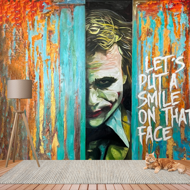 Joker Smile Wallpaper Mural – Wall Decor-GraffitiWallArt