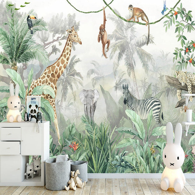 Jungle Safari Adventure Wallpaper-GraffitiWallArt