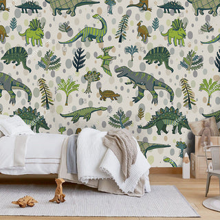 Jurassic Wallpaper: Dinosaur-Themed Wallpaper-GraffitiWallArt