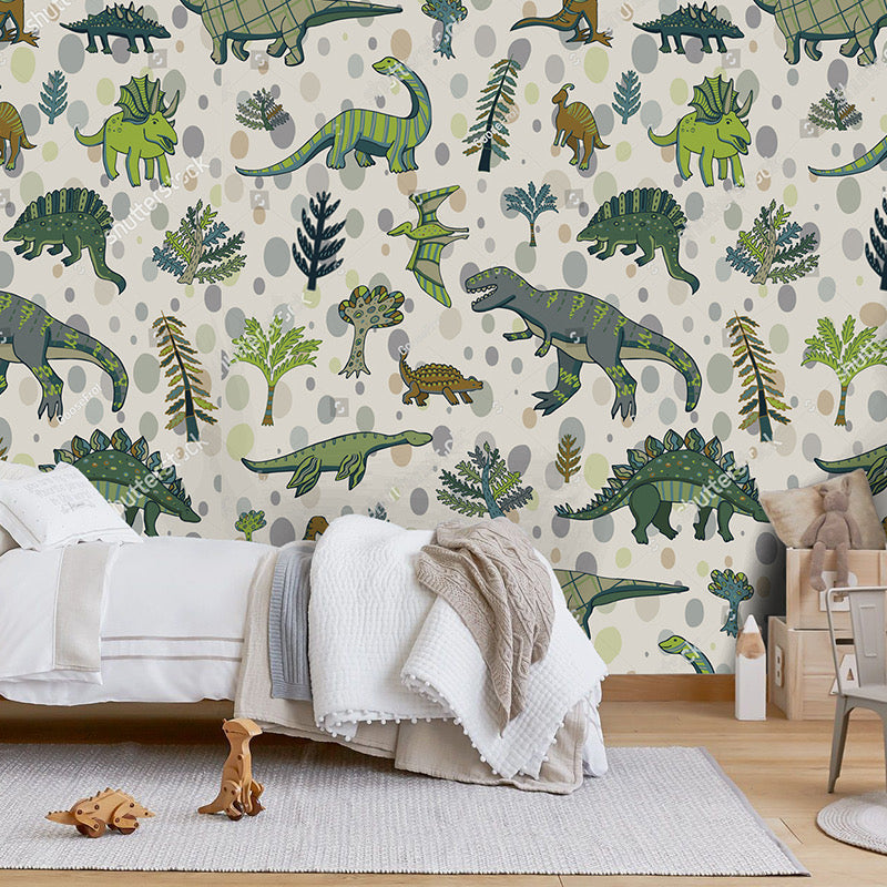 Jurassic Wallpaper: Dinosaur-Themed Wallpaper-GraffitiWallArt