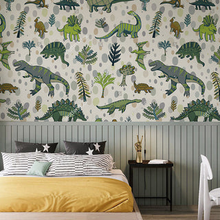 Jurassic Wallpaper: Dinosaur-Themed Wallpaper-GraffitiWallArt