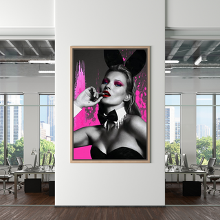 Kate Moss Bunny Girl Model Paris Canvas Wall Art-GraffitiWallArt