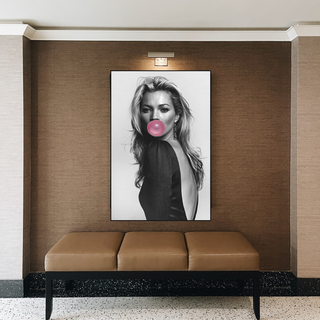 Kate Moss Fashion Model Chewing Gum Canvas Wall Art-GraffitiWallArt