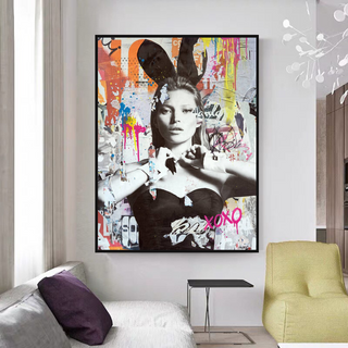 Kate Moss Graffiti Canvas Wall Art-GraffitiWallArt