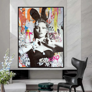 Kate Moss Graffiti Canvas Wall Art-GraffitiWallArt