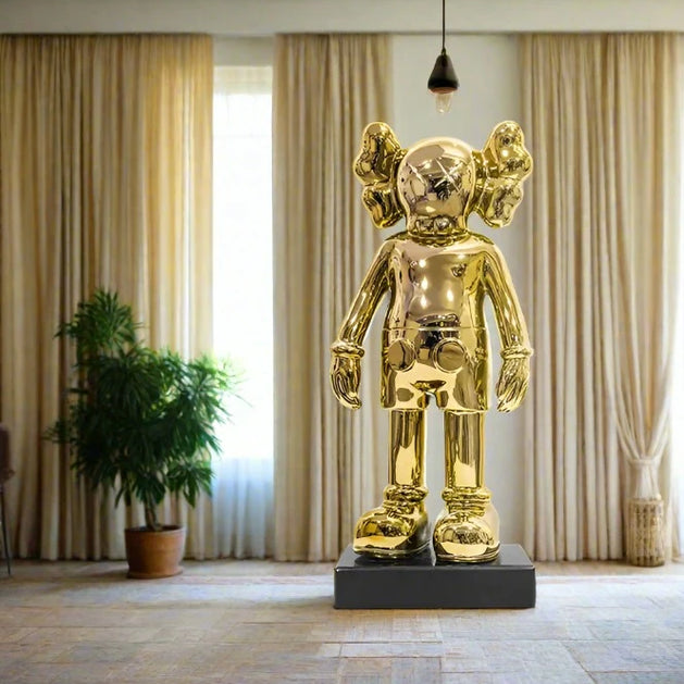 KAWS Companion Electroplated Gold Edition-GraffitiWallArt