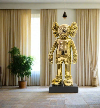 KAWS Companion Electroplated Gold Edition-GraffitiWallArt