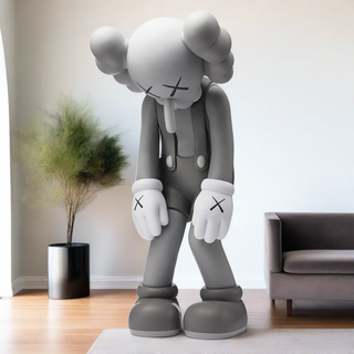 KAWS Small Lie Grey Statue-GraffitiWallArt