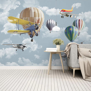 Kids Air Balloon Wallpaper - Create an Enchanting Space-GraffitiWallArt