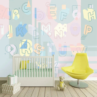 Kids Learning ABCD Nursery Wallpaper - Enhance Learning-GraffitiWallArt