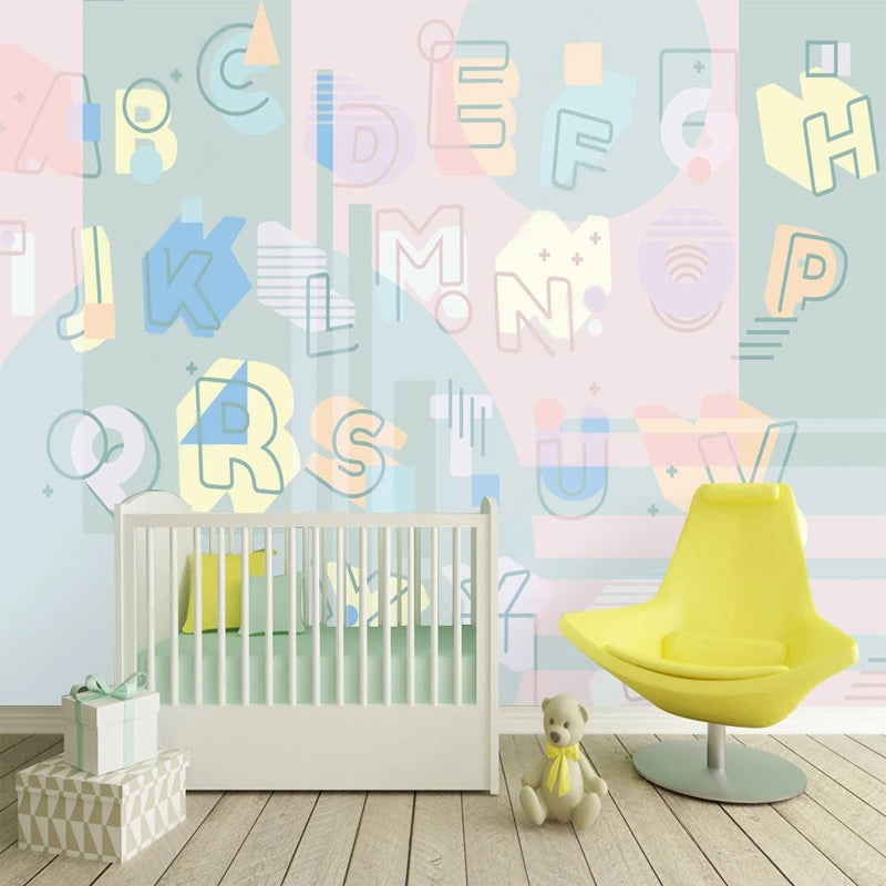 Kids Learning ABCD Nursery Wallpaper - Enhance Learning-GraffitiWallArt