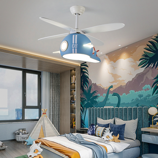 Kids Room Helicopter Ceiling Fan with Light - Art Deco Style-GraffitiWallArt