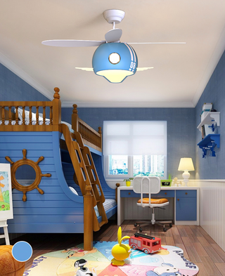 Kids Room Helicopter Ceiling Fan with Light - Art Deco Style-GraffitiWallArt