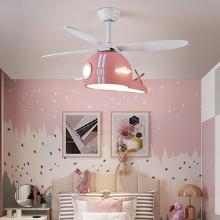 Kids Room Helicopter Ceiling Fan with Light - Art Deco Style-GraffitiWallArt