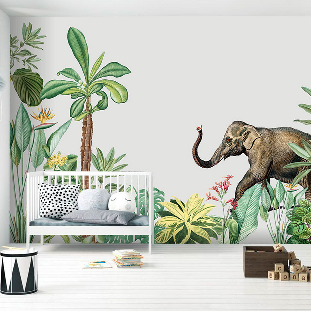 Kids Room Jungle Theme Wallpaper Murals-GraffitiWallArt