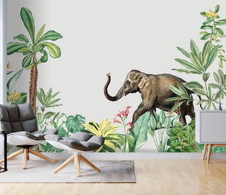 Kids Room Jungle Theme Wallpaper Murals-GraffitiWallArt