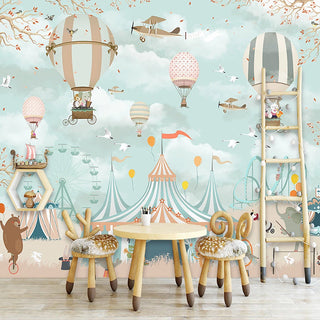 Kids Room Wall Decor - Animals Circus Wallpaper-GraffitiWallArt