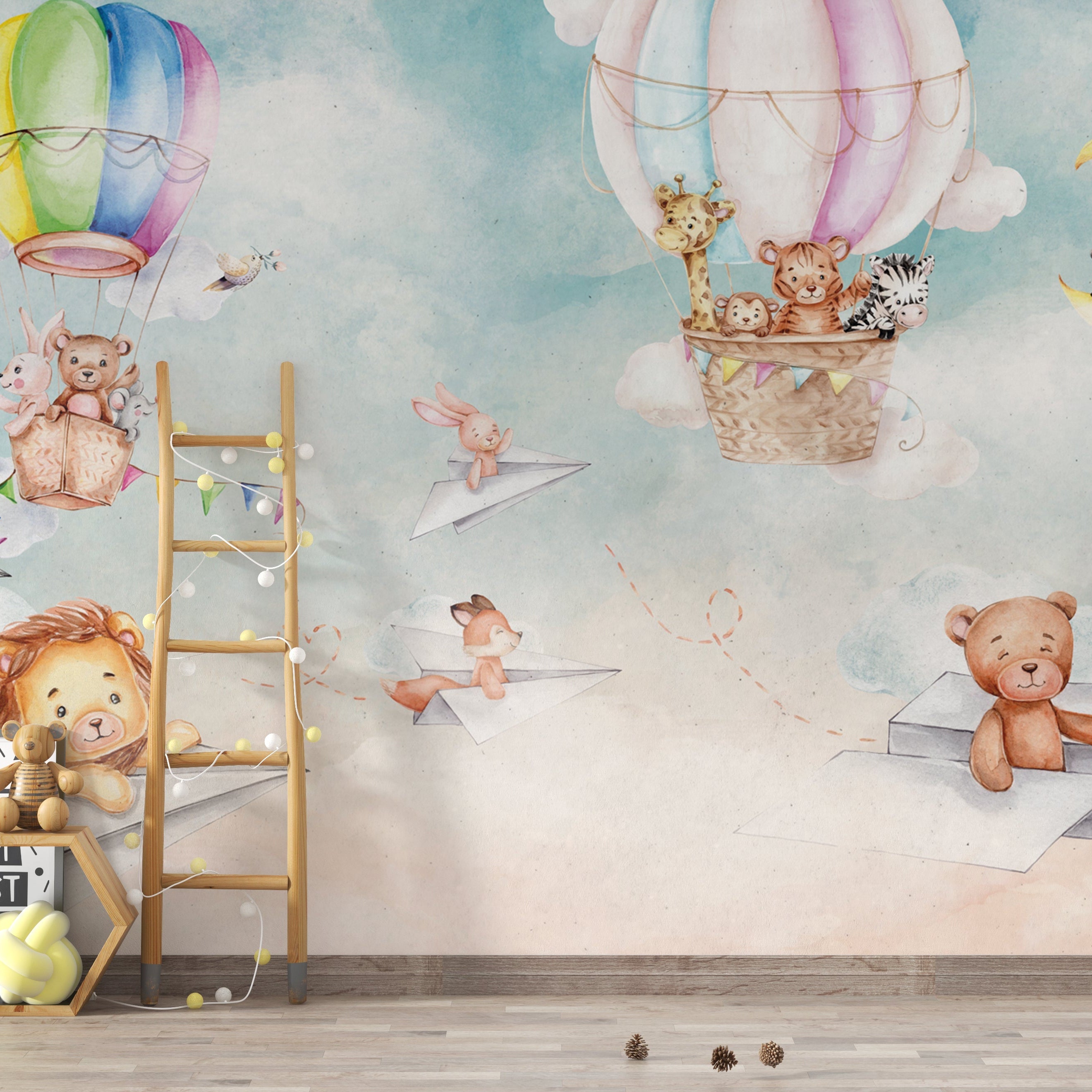 Kids Room Wallpaper Mural - Lets Fly Away-GraffitiWallArt