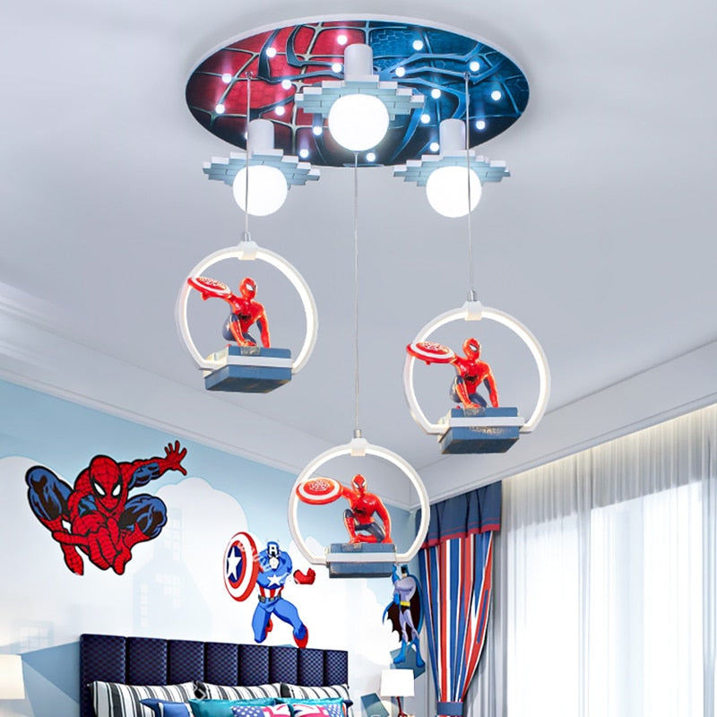 Kids Spiderman Ceiling Light | Kids Room Decor Lights-GraffitiWallArt