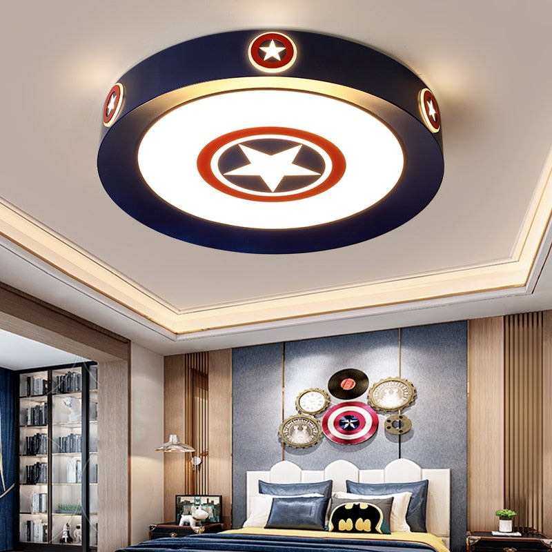 Kids Superman / Captain America Ceiling Light | Kids Room Decor Lights-GraffitiWallArt