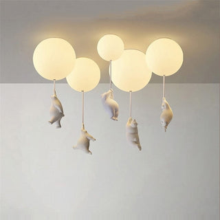 Kids Teddy Bears Holding Balloons Ceiling Light | Kids Room Decor Lights-GraffitiWallArt