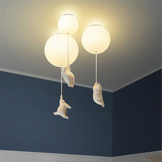 Kids Teddy Bears Holding Balloons Ceiling Light | Kids Room Decor Lights-GraffitiWallArt