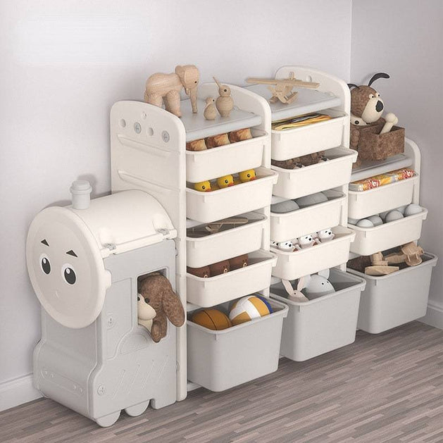 Kids Toy Storage Train: Efficient - Organised Storage Rack-GraffitiWallArt