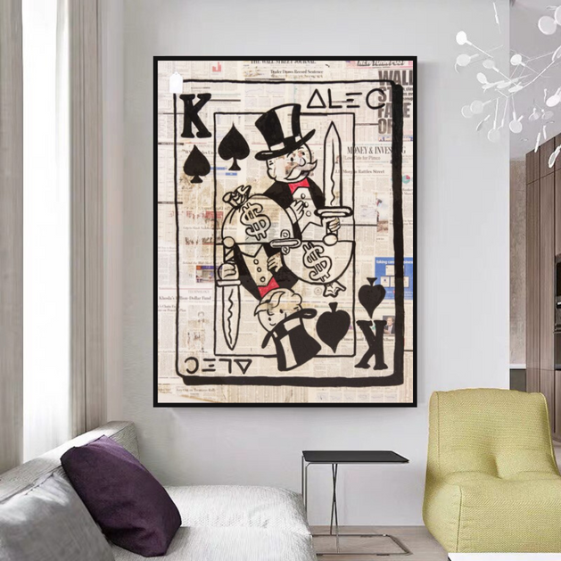 King of Spades Poker - Mr Monopoly Canvas Art