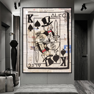 King of Spades Poker - Mr Monopoly Canvas Art-GraffitiWallArt