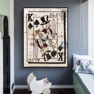 King of Spades Poker - Mr Monopoly Canvas Art-GraffitiWallArt