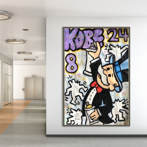 Kobe: Mr Monopoly Canvas Wall Art – Exclusive Design-GraffitiWallArt