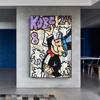 Kobe: Mr Monopoly Canvas Wall Art – Exclusive Design-GraffitiWallArt