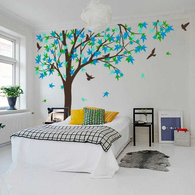 Large Maple Tree Wall Stickers | Autumn Tree Removable Wall Decals-GraffitiWallArt